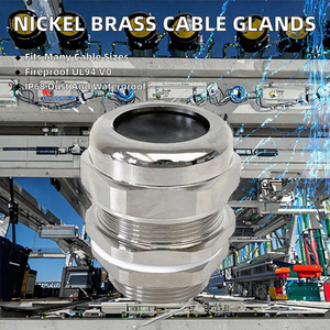 PRINT Nickel Plated Brass Industrial Cable Glands IP68 Dust/Waterproof UL94-V0 Fireproof Exd IIC Gb <b>Quick</b>-Adjust <b>Clamping</b> Low - Product Image 2