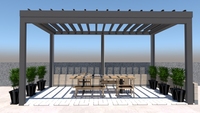 Pergolas modernes bioclimatiques personnalisées en aluminium Nouveau design Toit à persiennes motorisé manuel Nouveau bois traité sous pression naturel