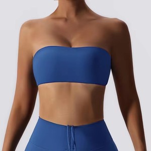 Custom Logo High Quality Women's Activewear Tube Top Backless Workout Gym Yoga <strong>Bandeau</strong> Strapless <strong>Sports</strong> <strong>Bra</strong> - Product Image 1