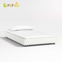 Lits superposés jumeaux au design moderne, meubles simples en bois massif pour chambre d'enfant et salon, lit en bois avec roulettes réglables