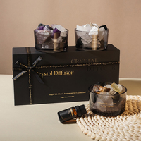 Diffuseur d'Huiles Essentielles d'Aromathérapie en Gros, Rochers de Cristal d'Arôme dans un Pot en Verre pour Parfum d'Intérieur, Pierre de Cristal