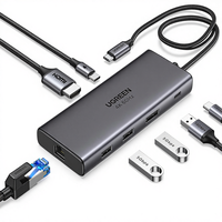 UGREEN Revodok Pro 109 USB-C Hub 10Gbps USB 3.1 4K für 100W PD 9 Anschlüsse SD/TF-Leser Gigabit Ethernet für MacBook Pro/Air iPhone