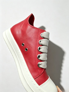 Baskets montantes décontractées en cuir à bout rond, à lacets, avec semelle en caoutchouc amortie, chaussures de ville tendance toutes saisons - Product Image 6