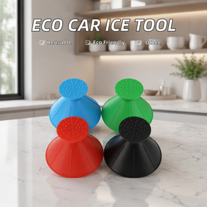 Grattoir à glace pour pare-brise de voiture, réutilisable, en plastique, écologique, en forme de cône, déneigeur, outil de dégivrage - Product Image 2