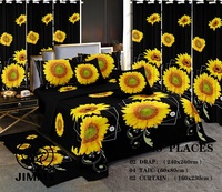 Ensemble de literie et de rideaux en polyester de style africain personnalisé multi-queen 6 pièces