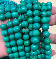 Perles de pierres précieuses en turquoise verte et howlite blanche teintée en vert, vente en gros