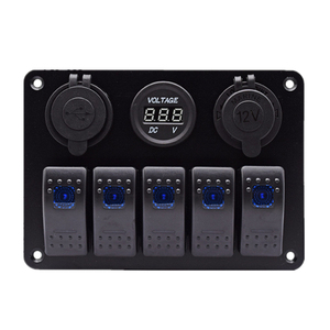 Chargeur double USB DC 24V, prise <span class=keywords><strong>de</strong></span> courant 12v, 5 gangs, panneau d'interrupteur à bascule pour bateau marin - Product Image 6
