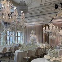 Lustre vintage en cristal K9 de luxe, suspension réglable en hauteur pour hôtel, salle de banquet, salon, salle à manger, pièce centrale