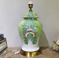Antique chinois peint à la main Bok Choy grand pot de gingembre en céramique porcelaine lampe de Table pour salon chevet décoratif maison