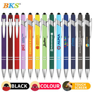 Promotion Custom Logo Stylus Pen Aluminium Handy Kugelschreiber mit weichen Gummi Touchscreens billig und langlebig - Product Image 1