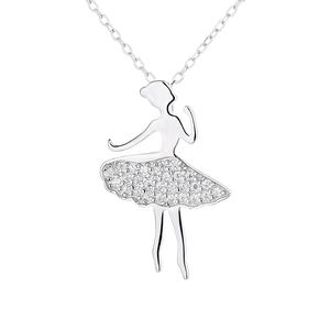 Joyería 925 plata esterlina bailarina <span class=keywords><strong>Ballet</strong></span> colgante bailarina danza collares - Product Image 6