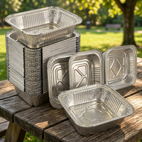 Boîte en aluminium jetable personnalisée, carrée, pour livraison