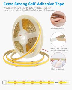 8毫米24V Cob发光二极管灯带冰蓝色红色绿色粉色黄色发光二极管景观室装饰480发光二极管/米柔性可切割智能灯带 - Product Image 3