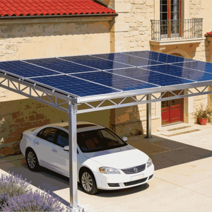 Système de montage au sol en alliage d'aluminium anodisé pour carport solaire photovoltaïque résidentiel - Product Image 1