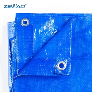 Bâche en polyéthylène légère et imperméable, bâche PE de couleur bleue avec œillets - Product Image 4