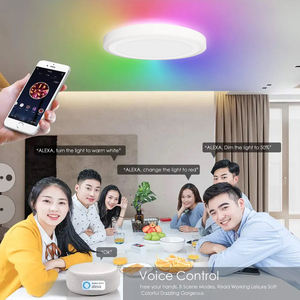 14 pulgadas 24W + 3W Alexa Google Home Smart RGB Regulable Ultra Delgado LED Luz de <span class=keywords><strong>techo</strong></span> con luz nocturna para el hogar - Product Image 4
