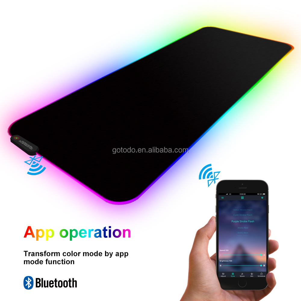 Модный беспроводной игровой коврик для мыши с rgb-подсветкой и управлением через приложение