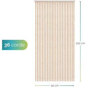 Tenda antimosche effetto peluche 90x220 cm con 36 catene a goccia per porte e finestre colore grigio - Product Image 2