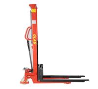 Nouveau chariot élévateur manuel à manivelle du Zhejiang, Chine, capacité 1,5 tonne, largeur de fourche 150 mm, utilisation intérieure, garantie 1 an