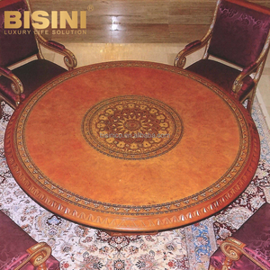 สไตล์อังกฤษโบราณพระราชวังห้องจัดเลี้ยงศูนย์เก้าอี้<span class=keywords><strong>โต๊ะ</strong></span>รับประทานอาหารไม้มะฮอกกานีวีเนียร์<span class=keywords><strong>โต๊ะ</strong></span>รับประทานอาหารรอบ - Product Image 6