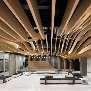 2024 новейший декоративный подвесный потолочный металлический алюминиевый изогнутый потолок