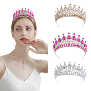 Tiara de Novia de Lujo con Diseño Nuevo <span class=keywords><strong>2022</strong></span>, Chapada en Oro, Corona para el Día de San Valentín con Cristales y Diamantes de Imitación, 16 cm, Accesorios para Niñas - Product Image 3