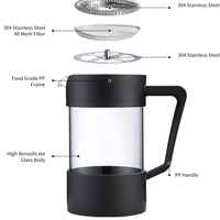 Presse à café portable au design minimaliste moderne noir mat, équipement de camping et de randonnée, couleur personnalisée