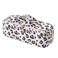 Tas Penyimpanan Pengering Rambut Dyson Motif Leopard Kapasitas Besar Desain Unik Lucu Portabel dengan Pegangan Atas Kantong Resleting PU