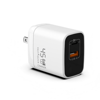Chargeur mural USB C 45W, adaptateur double port PD, bloc de charge rapide Type C pour iPhone, Galaxy et ordinateur portable