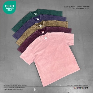 T-shirt a girocollo squadrata da uomo di alta qualità 100% cotone lavato e personalizzato <span class=keywords><strong>Design</strong></span> semplice di base per il commercio all'ingrosso - Product Image 5
