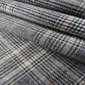 Custom Design 295gsm Anti-Static And Breathable T/R Spandex Woven Yarn Dyed Check Fabrics For Man