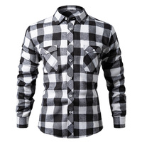 Chemise à carreaux en flanelle de coton pour homme, best-seller du printemps, avec doubles poches à rabat, vêtement d'extérieur décontracté, respirant et anti-humidité
