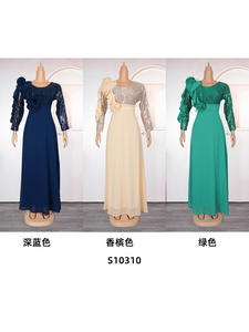 Afrika düğün parti elbiseler artı boyutu kadınlar için uzun düğün parti elbise türk tarzı, zarif payetler ile gece elbisesi - Product Image 3