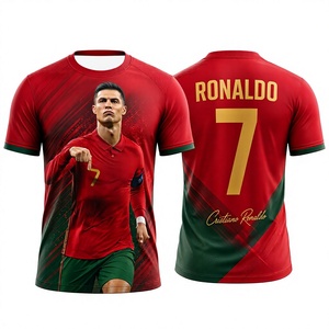 Camiseta de Fútbol Cristiano Ronaldo 7, Unisex, Transpirable, Manga Corta, Cuello Redondo, 100% Poliéster, Color Blanco - Product Image 2