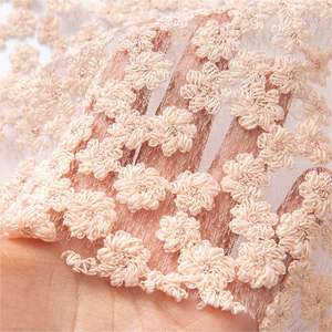 Tissu de dentelle en coton <span class=keywords><strong>au</strong></span> <span class=keywords><strong>Crochet</strong></span> pour robe de mariée, décorations de maison, tissu de broderie en dentelle florale 3d - Product Image 3