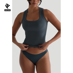 F5332 Tùy Chỉnh Của Phụ Nữ Hoạt Động Nhanh Chóng Khô Công Nghệ Căng Racerback Thể Thao Tank Top Nén Không Tay Khô Phù Hợp với Áo Sơ Mi Yoga Tops - Product Image 4