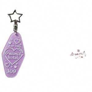 Custom ACRYLIC Blank Motel Hotel Keychain <b>Key</b> <b>Tag</b> Print Logo Acrylic Glitter Room Number Motel Keychain - Product Image 1