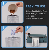 Sac en mylar refermable pour stockage à long terme des aliments, emballage en argent avec fermeture éclair et absorbeurs d'oxygène