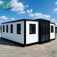 Casa Prefabricada de Lujo, Casa Móvil de 20 Pies/40 Pies, Sala de Expansión de Doble Ala, Casa Contenedor Expandible de 2, 4 y 5 Dormitorios