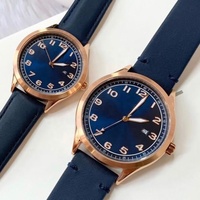Promotion à prix avantageux, coffret de montres pour lui et pour elle, bracelet en cuir bleu marine, logo personnalisé, montres de couple pour les amoureux