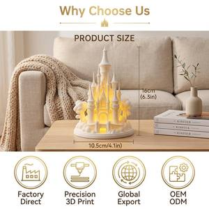 Lampe de table LED Château de conte de fées imprimé en 3D, lumière dorée chaude, pour <span class=keywords><strong>chambre</strong></span> d'enfant, salon, coin lecture, décoration, cadeau - Product Image 6