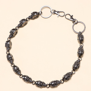 Metal Skull Waist <b>Chain</b> Gunmetal Zinc Alloy Punk Hip Hop Fashionable Casual Body <b>Chain</b> Single Lap Design - Product Image 2