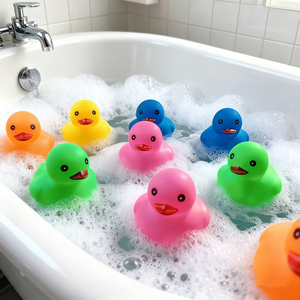 5.5cm đầy màu sắc cao su vịt con nổi BB được gọi là phòng tắm bãi biển hồ bơi bên PVC vịt con Quà tặng khuyến mãi OEM - Product Image 1