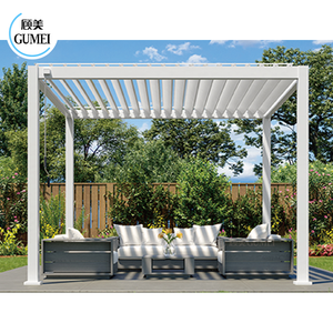 Pergule de toit motorisé gris écologique avec stores latéraux - Product Image 1