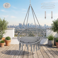 Fauteuil suspendu en macramé fait main, hamac en corde de coton avec kit de fixation pour utilisation en extérieur dans les parcs