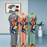 Afrikanisches Damen-Maxikleid in Übergröße, Kaftan, Boubou, Ankara-Wachsdruck, gestreift, abstrakt, Bubu-Kleid, traditionelle ethnische Kleidung