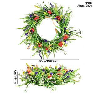 Weihnachtskranz Girlande Anhänger Nordamerika Künstliches Blumenarrangement Texas Natürliche Wildblumen Ländliche Kunstdekoration - Product Image 6