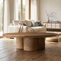 Table basse ronde en bois massif Rh Modern, facile à nettoyer, avec garantie de 2 ans, pour le salon, meubles de maison