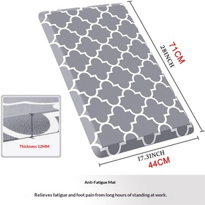Tapis de cuisine en PVC imprimé <span class=keywords><strong>BEHE</strong></span> Modèle 099, épaisseur 1,2 cm, bords biseautés, imperméable, antidérapant, anti-fatigue - Product Image 2