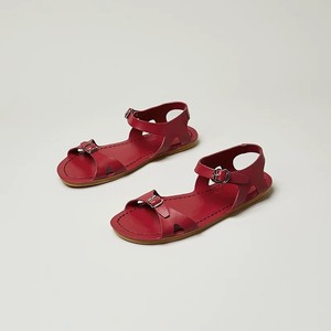 Sandalias Rojas de Moda Verano 2026 para Mujer, Sandalias Planas con Hebilla de Una Sola Tira y Punta Abierta para Exteriores - Product Image 2
